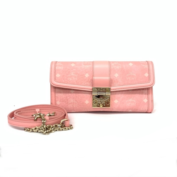 MCM Visetos Chain Wallet Pink - Picture 1 of 10